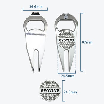 GVOVLVF Πολυλειτουργικό εργαλείο επισκευής Golf Divot Pitchfork Pitchfork που τοποθετεί ανοξείδωτο ατσάλι Βοηθήματα εκπαίδευσης για προπόνηση Pitch Ανθεκτικό