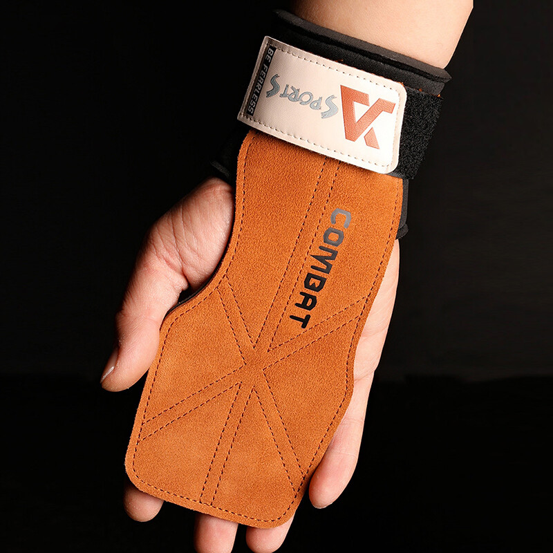 1 par 3-slojne rukavice za dizanje utega od goveđe kože Jastučići za hvatanje za mrtvo dizanje za teretanu Trake za zapešće Rukavice za vježbanje Pull-Up Rukavice