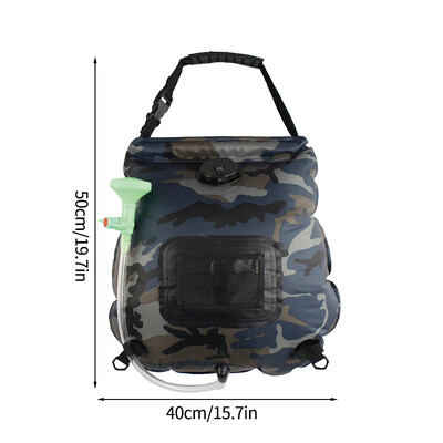 Φορητές ηλιακές τσάντες ντους κάμπινγκ Πτυσσόμενες τσάντες μπάνιου κάμπινγκ τσάντα νερού με κεφαλή βαλβίδας Εξωτερικά αναλώσιμα Ducha Portatil