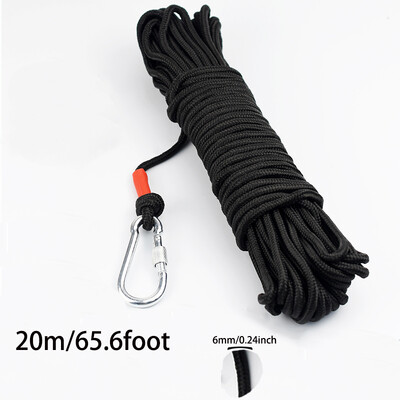 6mm x 20m σχοινί διάσωσης εξωτερικού χώρου, πολύχρωμο υφαντό σχοινί, σχοινί δεσίματος, δωρεάν σχοινί για κρεμαστά ρούχα, πυρήνας σχοινιού ομπρέλας, νάιλον σχοινί