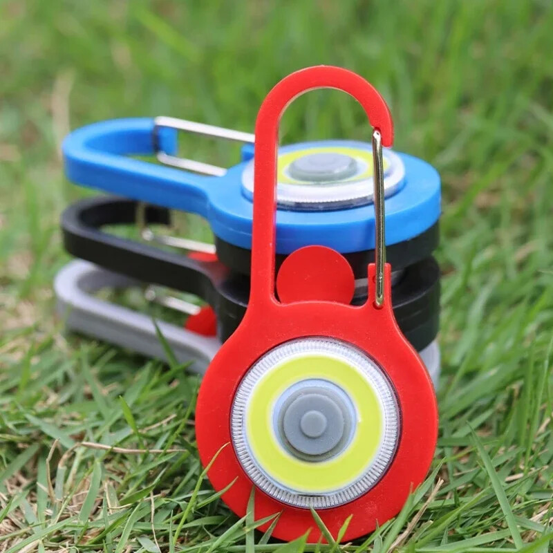 3 režiimi COB LED taskulamp karabiiniga taskulamp kaasaskantav laterna võtmehoidja rippuv seljakoti lamp ööseks telkimiseks