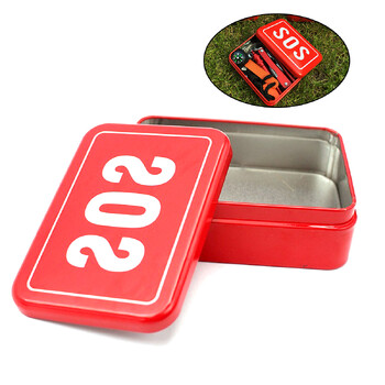 SOS Rescue Box Outdoor Survival Emergency Tools κουτί αποθήκευσης Σύρμα αυτοβοήθειας Πτυσσόμενη θήκη πυξίδας πολλαπλών χρήσεων Εκκινητής πυρκαγιάς Πρώτες βοήθειες