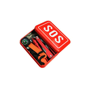 SOS Rescue Box Outdoor Survival Emergency Tools κουτί αποθήκευσης Σύρμα αυτοβοήθειας Πτυσσόμενη θήκη πυξίδας πολλαπλών χρήσεων Εκκινητής πυρκαγιάς Πρώτες βοήθειες