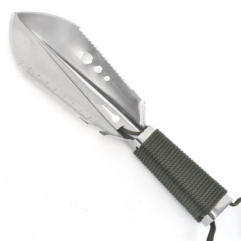 Πολυλειτουργικό φτυάρι χεριών για υπαίθριο κάμπινγκ πεζοπορία με φτυάρι με εργαλεία έκτακτης ανάγκης καραμπίνερ Paracord Rope Survival