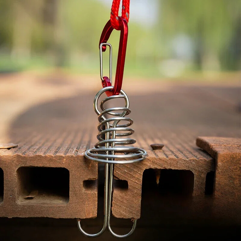 Välikämpingu kaheksajalgade köis, telkimislaua nael, roostevabast terasest fikseeritud telgiköis, puidust konks vedru tuuleköis