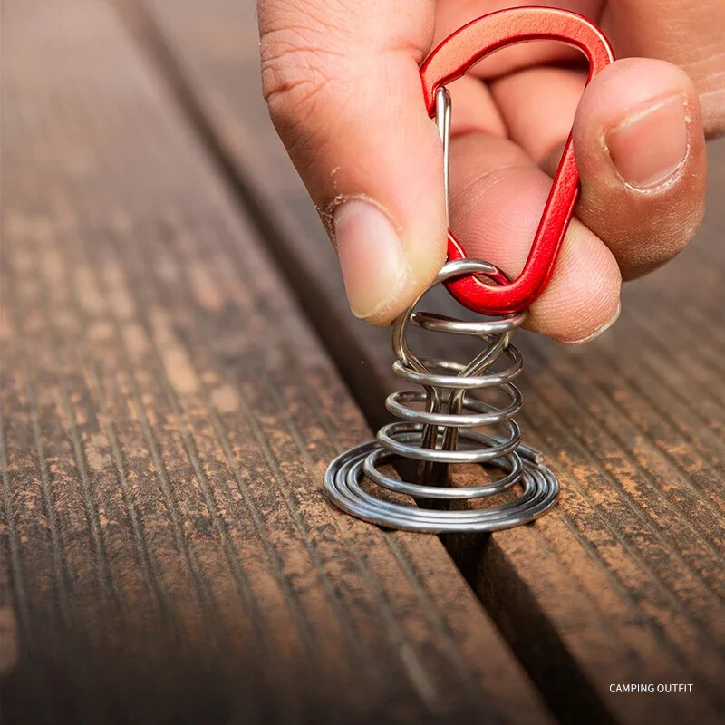 Välikämpingu kaheksajalgade köis, telkimislaua nael, roostevabast terasest fikseeritud telgiköis, puidust konks vedru tuuleköis