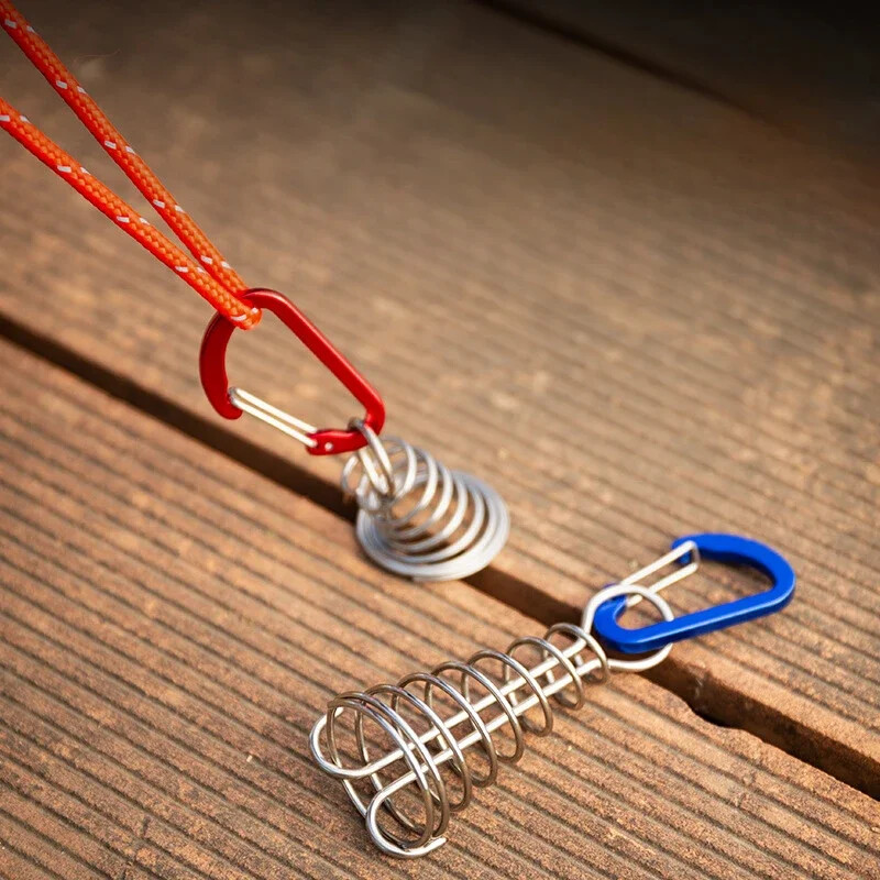 Välikämpingu kaheksajalgade köis, telkimislaua nael, roostevabast terasest fikseeritud telgiköis, puidust konks vedru tuuleköis