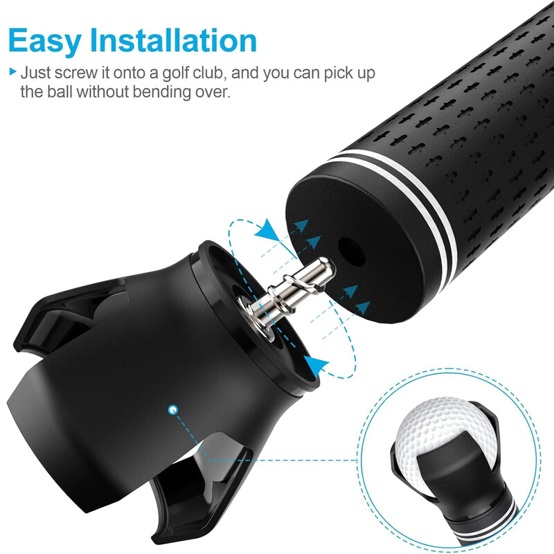 Golfa bumbiņas Grabber Picker Bumbu savācējs, kas paredzēts putera gala golfa bumbiņu retrīvers savācējs rīks ātrai uzstādīšanai