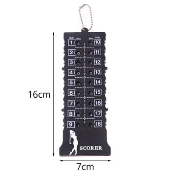 18 Hole Golf Stroke Putt Score Counter Индикатор за голф резултат с ключодържател, Голф брояч на резултати Черен