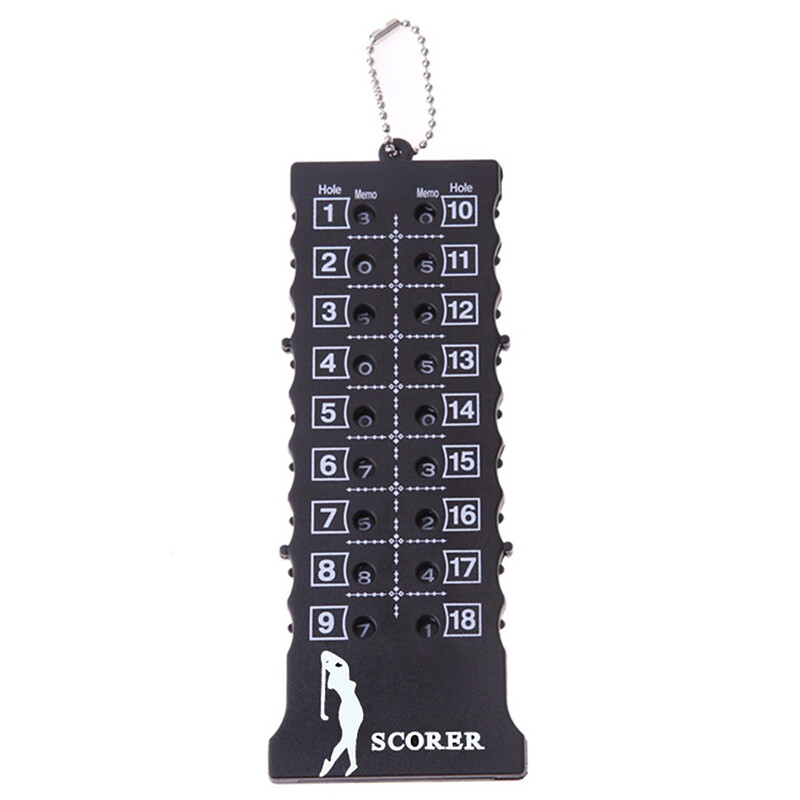 18 Hole Golf Stroke Putt Μετρητής σκορ γκολφ Ένδειξη σκορ με μπρελόκ, μετρητής σκορ γκολφ μαύρο