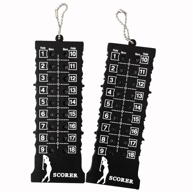 18 Hole Golf Stroke Putt Μετρητής σκορ γκολφ Ένδειξη σκορ με μπρελόκ, μετρητής σκορ γκολφ μαύρο