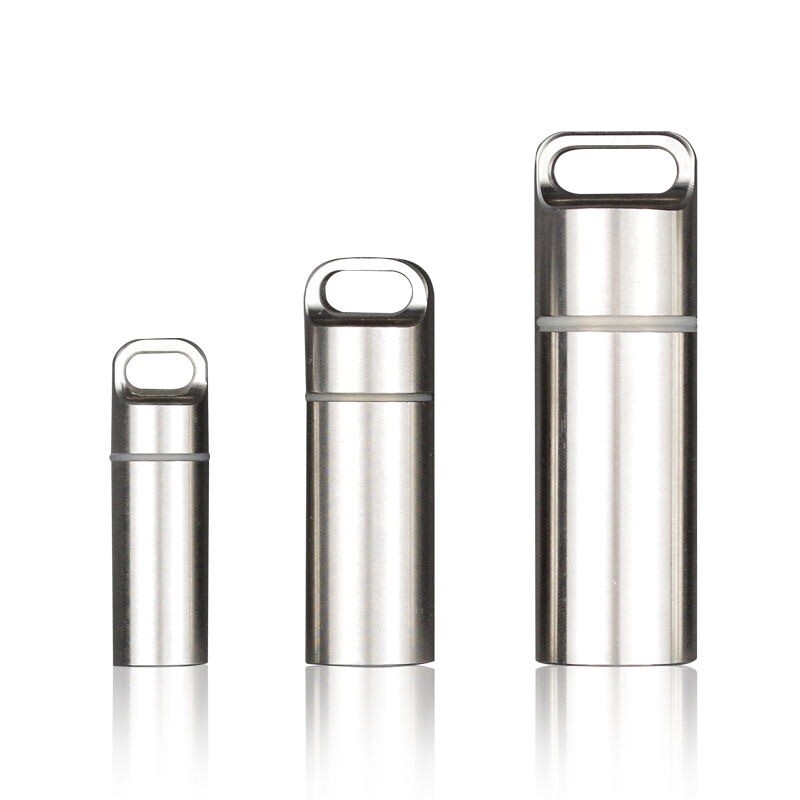 Prijenosna vodootporna kapsula za hitne slučajeve, zatvorena boca od nehrđajućeg čelika, kampiranje na otvorenom, EDC preživljavanje, mini zatvorena kapsula, spremnik za tablete