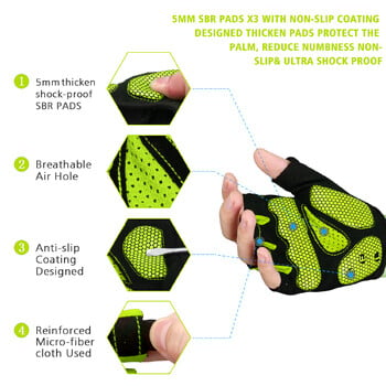 MOREOK Bike Gloves 5mm Gel Pad Mountain Bike Gloves Αναπνεύσιμα γάντια ποδηλάτου Αντιολισθητικά Γάντια ποδηλασίας δρόμου για άνδρες γυναίκες