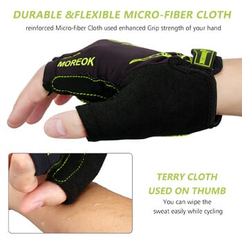 MOREOK Bike Gloves 5mm Gel Pad Mountain Bike Gloves Αναπνεύσιμα γάντια ποδηλάτου Αντιολισθητικά Γάντια ποδηλασίας δρόμου για άνδρες γυναίκες