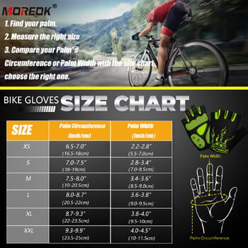 MOREOK Bike Gloves 5mm Gel Pad Mountain Bike Gloves Αναπνεύσιμα γάντια ποδηλάτου Αντιολισθητικά Γάντια ποδηλασίας δρόμου για άνδρες γυναίκες