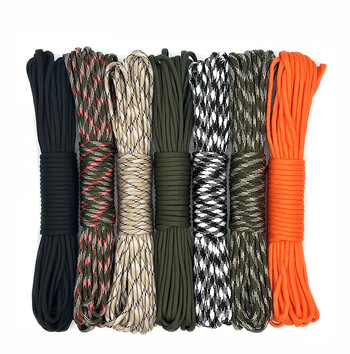 9 Cores Cord 550 Outdoor Camping Survival Kit Paracord 5 15 30M Dia.4mm For Lanyard Parachute Rope Αξεσουάρ σκηνής πεζοπορίας 4μέγεθος