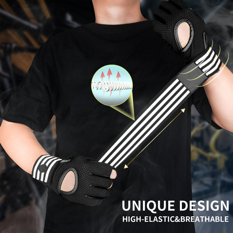 MOREOK Treniruotės Pirštinės Prisitraukimai Delnas Silikoninis Neslystantis Svoris Keliamasis Jėga Treniruoklis Riešo apsauga Ventiliuojamos treniruoklių salės fitneso pirštinės