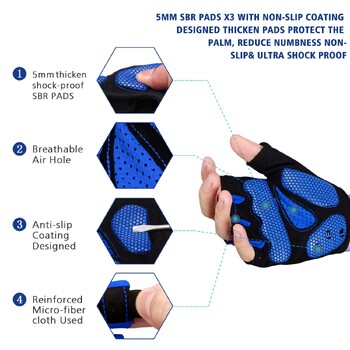 MOREOK Bike Gloves 5MM SBR Pads Γάντια ποδηλάτου βουνού Αναπνεύσιμα γάντια ποδηλάτου Αντιολισθητικά γάντια ποδηλασίας δρόμου για άνδρες γυναίκες