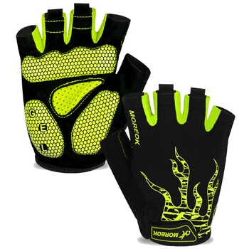 MOREOK Bike Gloves 5MM SBR Pads Γάντια ποδηλάτου βουνού Αναπνεύσιμα γάντια ποδηλάτου Αντιολισθητικά γάντια ποδηλασίας δρόμου για άνδρες γυναίκες