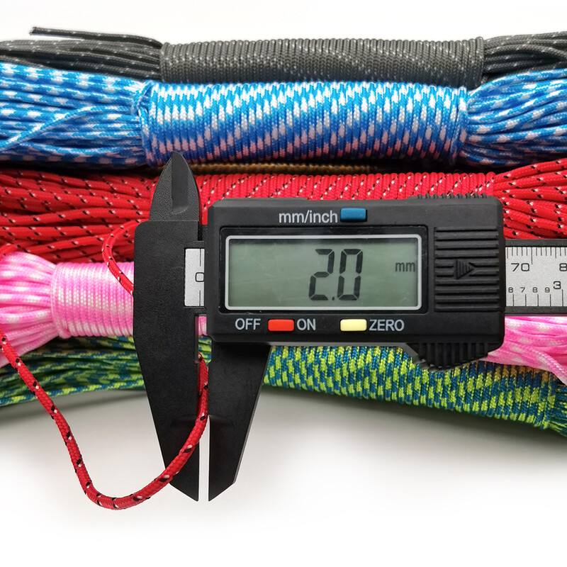 Διάμετρος 2mm 100 μέτρα Βαθύ Κόκκινο Σχοινί Αλεξίπτωτο Κορδόνι Κορδόνι Αναρρίχηση Κάμπινγκ Εξοπλισμός Επιβίωσης Paracord Βραχιόλι