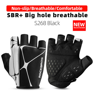 ROCKBROS Biciklističke rukavice Pola prsta Otporne na udarce Prozračne MTB Rukavice za cestovne bicikle Muškarci Žene Sportska biciklistička oprema otporna na habanje
