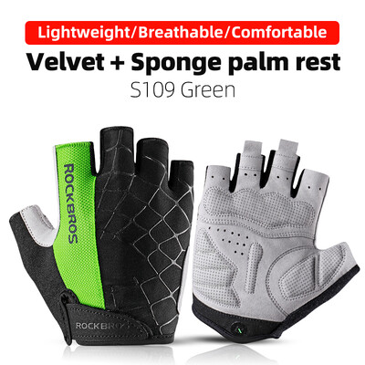 ROCKBROS Biciklističke rukavice Pola prsta Otporne na udarce Prozračne MTB Rukavice za cestovne bicikle Muškarci Žene Sportska biciklistička oprema otporna na habanje