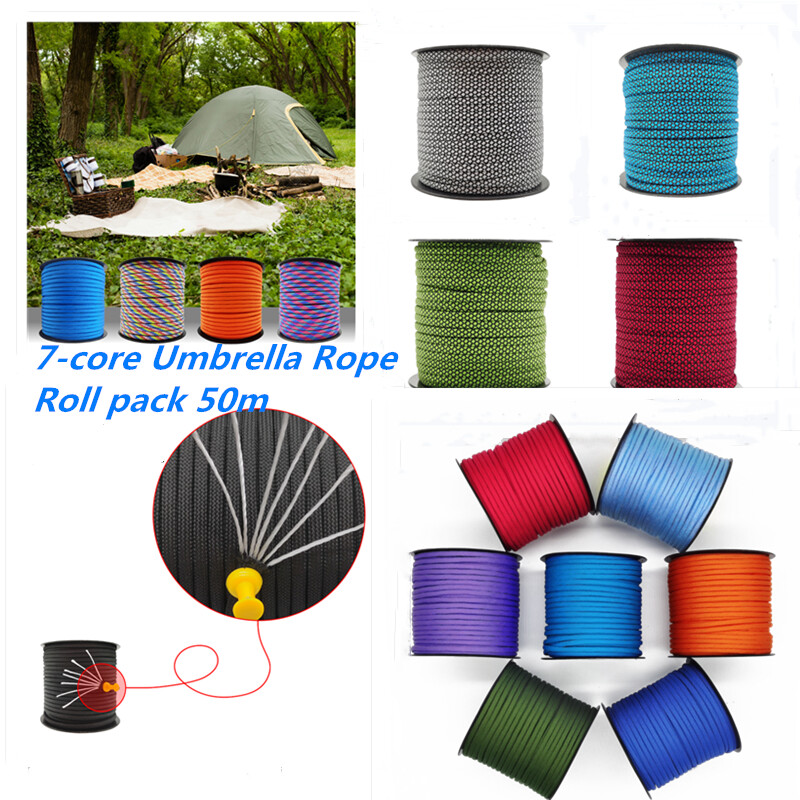 50M 7-jezgreno paracord uže 4 mm vanjska poliesterska užad za padobran Kampiranje Preživljavanje Kišobran Svežanj šatora 550 Penjanje Spašavanje