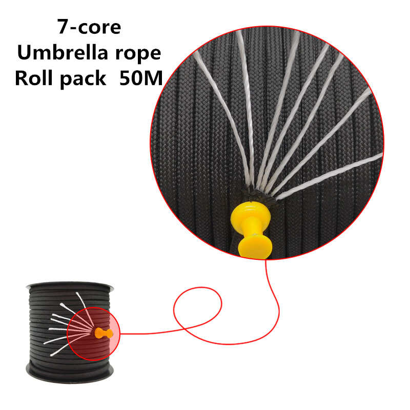 50M 7-jezgreno paracord uže 4 mm vanjska poliesterska užad za padobran Kampiranje Preživljavanje Kišobran Svežanj šatora 550 Penjanje Spašavanje