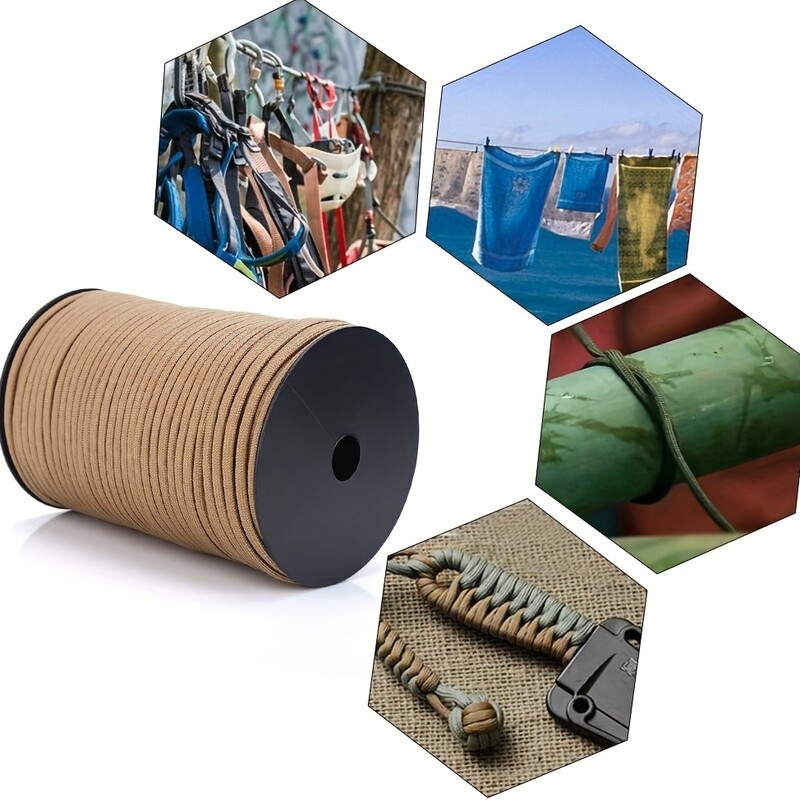 100 m/328 stôp 7-žilový pletený paracord náramok, ručne vyrobené DIY paracordové lano do stanu, veterné lano