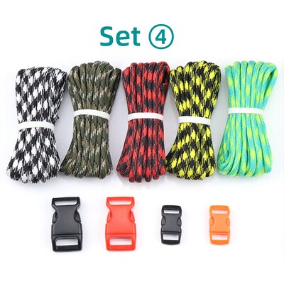 3m*5 τμχ Paracord βραχιόλι DIY Σετ με αγκράφες,Survival Paracord, Χειροποίητο DIY Αξεσουάρ Friendship Bracelet