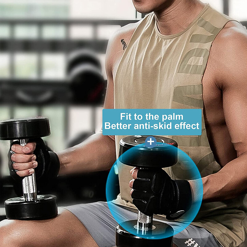 1 par rukavica za vježbanje u teretani za dizanje utega s potporom za zapešće, zaštitom za dlanove, trening dizanja utega, fitness vježbe, povlačenja