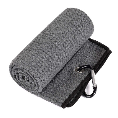 Ručnik za golf 30*50 cm 11,8"*19,7" inča presavijeni karabiner od mikrofibre od vafla za golf sportove prozirne loptice za golf palicu trčanje joga