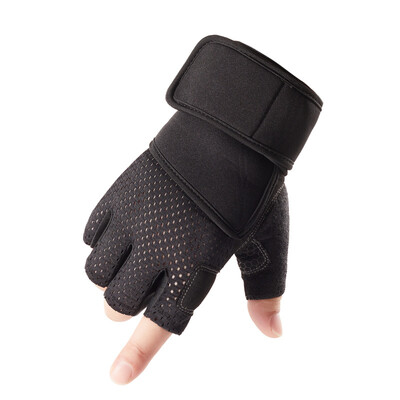 TNINE Black Fingerless Gloves Fitness Gloves Kvėpuojančios puspirštės pirštinės vyrams/moterims sunkiosios atletikos įrangos treniruočių pirštinės