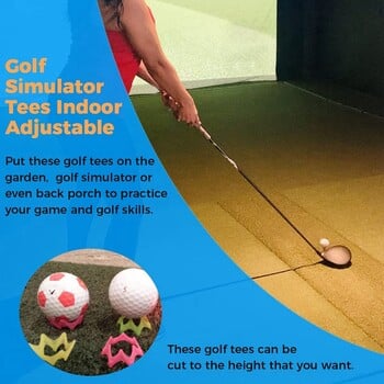 19Pcs Golf Simulator Tees Practice Tees Golf for Turf and Driving Range Tee Indoor