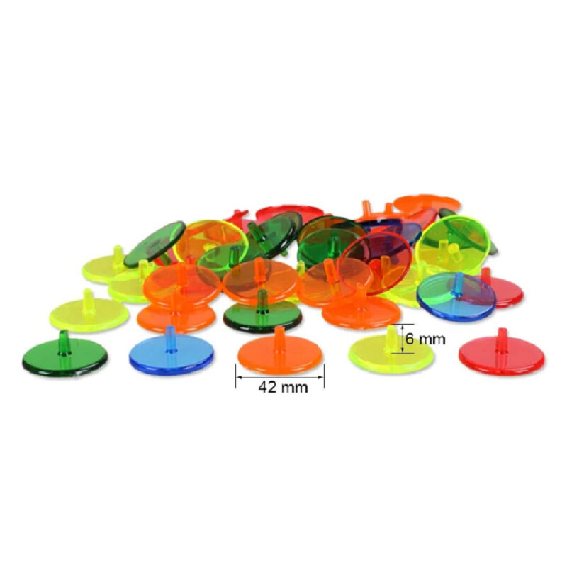 HOW TRUE Plastični prozirni marker za poziciju loptice za golf od 100 komada miješanih boja Okrugli marker za lopticu za golf (nasumične boje)