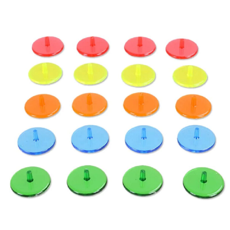 HOW TRUE Plastični prozirni marker za poziciju loptice za golf od 100 komada miješanih boja Okrugli marker za lopticu za golf (nasumične boje)