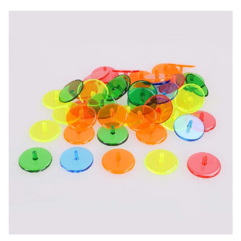 HOW TRUE Plastični prozirni marker za poziciju loptice za golf od 100 komada miješanih boja Okrugli marker za lopticu za golf (nasumične boje)