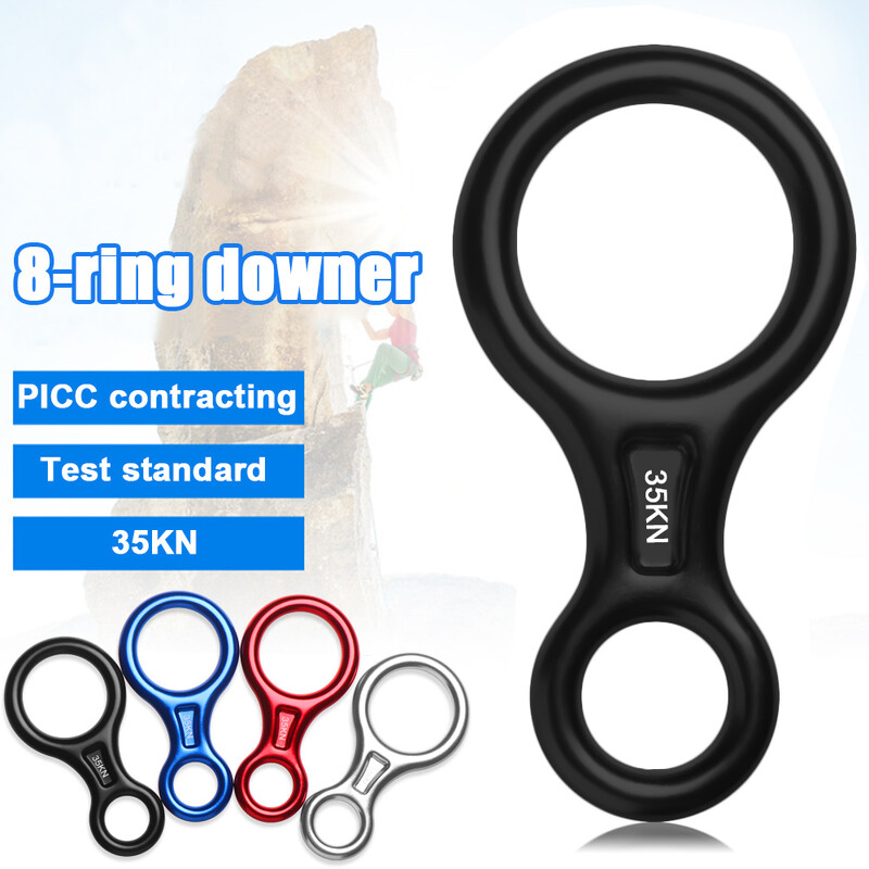 1PC Ανθεκτικό δαχτυλίδι αναρρίχησης 8 λέξεων Rope Descender Gear Belay Devices Downhill Eight Rings 35KN Figure Rock Climbing Descenders