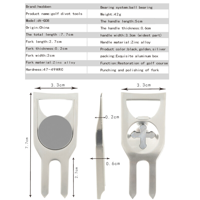 Golf Divot Alat za popravak Magnetski marker za lopticu Poklon Golfer Fix Divots Pitch Fix Poklon kutija igre Višenamjenski otvarač za boce Gadget
