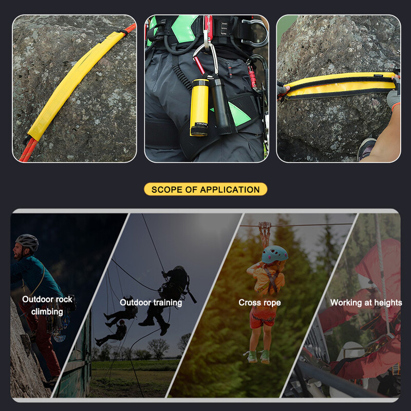 1-3 KOM Zaštitna navlaka za uže za penjanje od 50 cm Lagani štitnik za uže za penjanje Magična traka Oprema za spuštanje po užetu