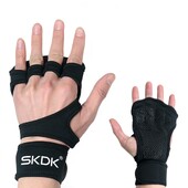 SKDK Weight Lifting Fitness Gloves With Wrist Wraps Gel Silicone Full Protection Palm Gym Workout Gloves Power Lifting Equipment