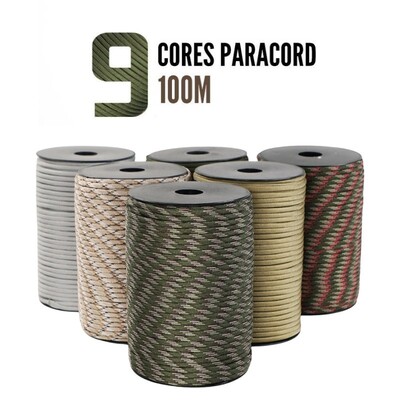 50/100m 550 Vojni paracord 9 niti 4 mm Taktičko padobransko uže za DIY izradu užeta Narukvica Ogrlica za pse Dodaci za šator