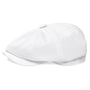 BOTVELA White Twill Cotton Newsboy Cap за мъже, жени Classic Cabbies Driver Apple Caps Gatsby Flat Hat Baker Boy Head Headpiece 003