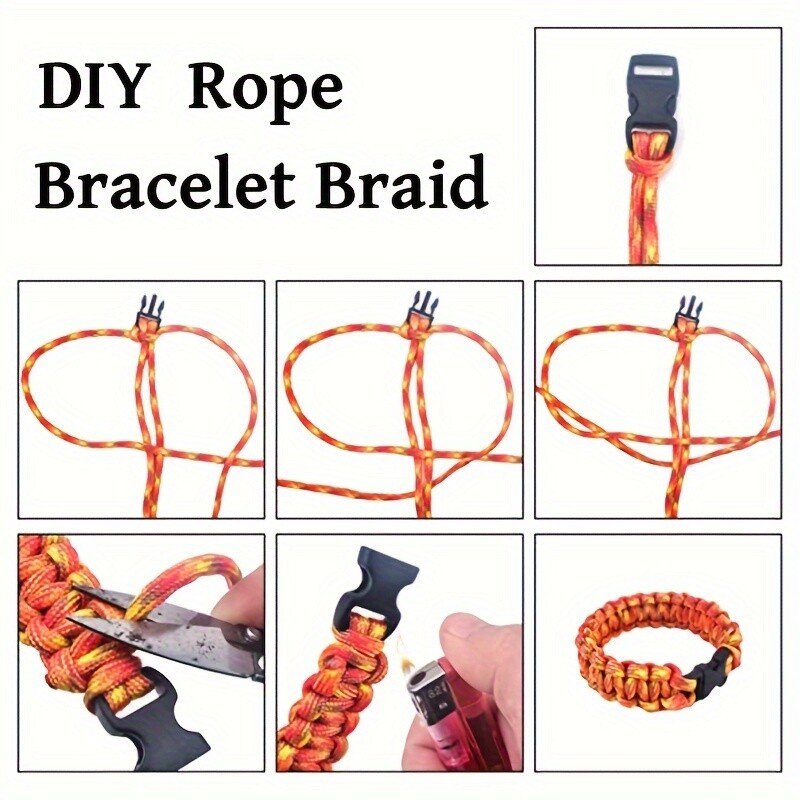 Κορδόνι Paracord 10 χρωμάτων με πόρπες Μπρελόκ Μπρελόκ με βελόνες, βραχιόλια Paracord για χειροποίητα αξεσουάρ DIY