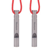 Εξαιρετικά ελαφρύ σφύριγμα έκτακτης ανάγκης από τιτάνιο με κορδόνι σε εξωτερικό χώρο Survival Camping Πεζοπορία Exploring Camping Whistle