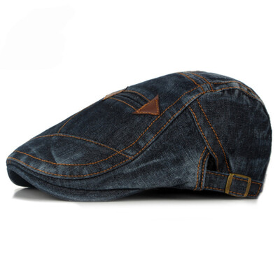 HT1195 Modes Pavasara Vasaras Džinsi Beretes Cepures Vīriešiem Sieviešu Kvalitatīvas ikdienas Unisex Džinsu Beretes Cepurīte Fitted Sun Cabbie Flat Cap