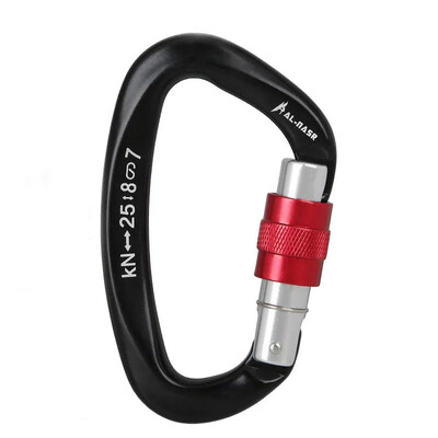 12/25KN Professional Safety Carabiner Σχήμα D Key Hooks Αλουμίνιο Climbing Security Master Lock Outdoor Ascend Camping Tools