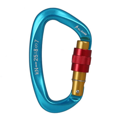 12/25KN Professional Safety Carabiner Σχήμα D Key Hooks Αλουμίνιο Climbing Security Master Lock Outdoor Ascend Camping Tools