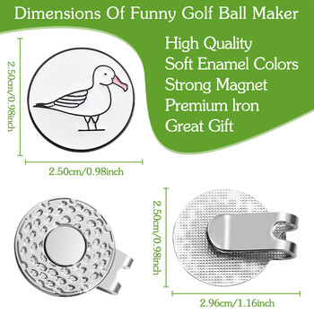 Шапка за топка за голф със забавни птици Шапка Декоративни щипки Маркер за топка за голф с магнитна щипка Анимационни принадлежности за голф Аксесоари