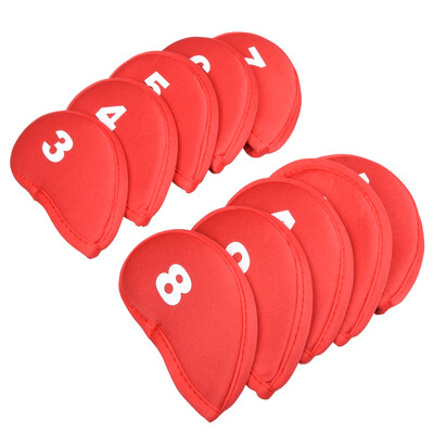 10 τμχ/Σετ Αξεσουάρ γκολφ Ironhead Cover HeadCovers Protect Golf Head Cover Μαύρο/Κόκκινο/Μπλε Αξεσουάρ γκολφ